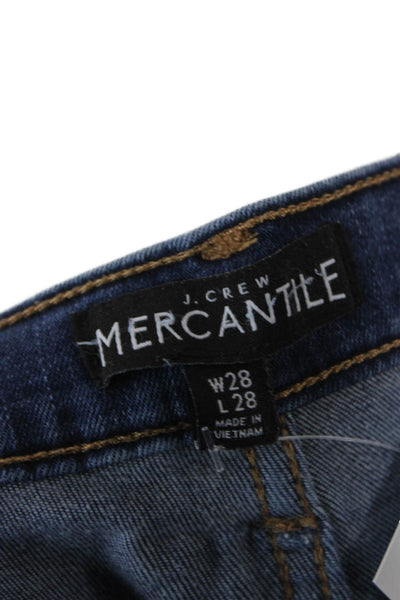 J Crew Women Skinny Jeans Blue Cotton Blend Mid Rise Size 28