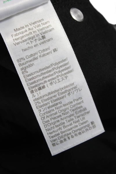 J Crew Women Cropped Black Cotton Mid Rise Jeans Button 26 Inseam Size 27