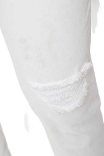 J Crew Women Skinny Jeans White Cotton Blend Low Rise Size 27