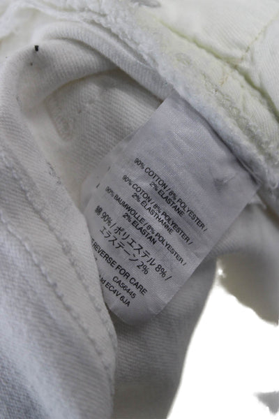 J Crew Women Skinny Jeans White Cotton Blend Low Rise Size 27