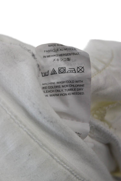 J Crew Women Skinny Jeans White Cotton Blend Low Rise Size 27