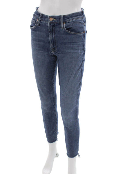 Mother Women Skinny Jeans Blue Mid Rise Cotton Size 27
