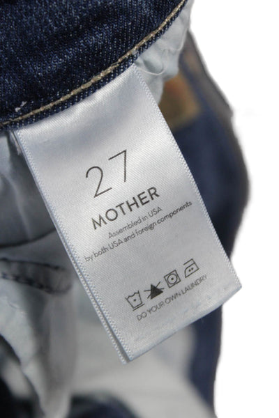 Mother Women Skinny Jeans Blue Mid Rise Cotton Size 27