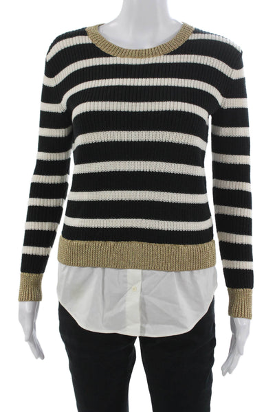 Lauren Ralph Lauren Women Black Striped Pullover Sweater Size XS