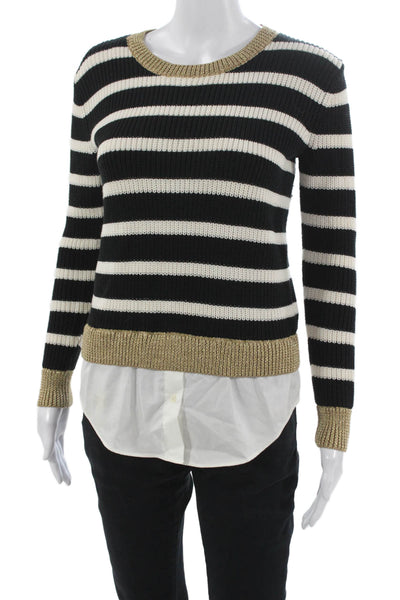 Lauren Ralph Lauren Women Black Striped Pullover Sweater Size XS