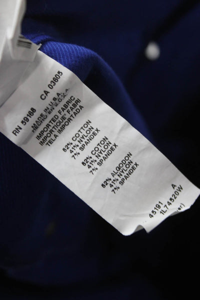 Karen Kane Women Plus Blue Ankle Pants Cotton Button Solid 27in Inseam Size 14