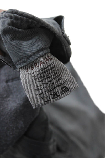 J Brand Mens Gray Cotton Chino Pants Button 25in Inseam Size 26