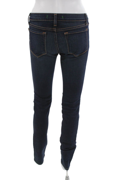 J Brand Womens Skinny Jeans Blue Mid Rise Button Cotton Blend Size 25