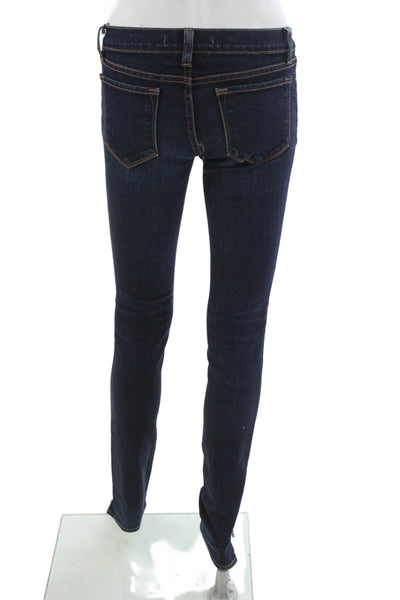 J Brand Women Skinny Jeans Blue Mid Rise 27in Cotton Blend Button Size 26