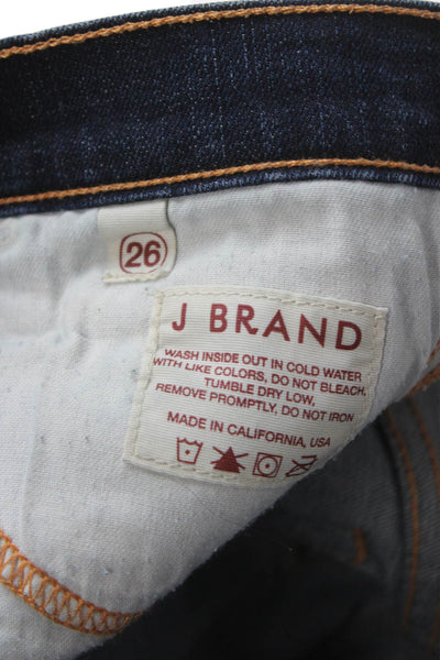 J Brand Women Skinny Jeans Blue Mid Rise 27in Cotton Blend Button Size 26