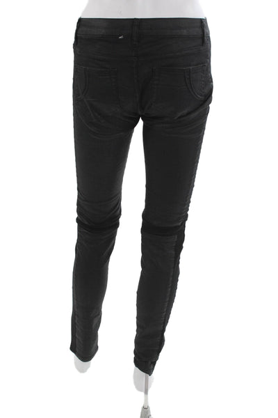Maje Women Skinny Jeans Black Cotton Button 30in Inseam Size 36