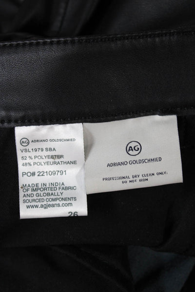 AG Adriano Goldschmied Womens Black Polyester Pants Size 26