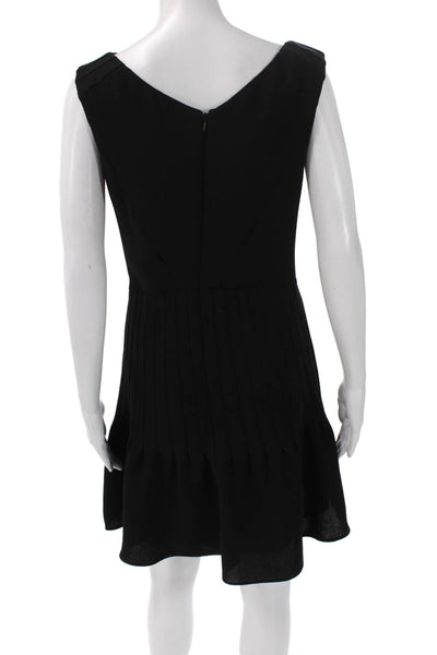 Reiss Women Fit & Flare Dress Black Boat Neck Sleeveless Zip Size 6
