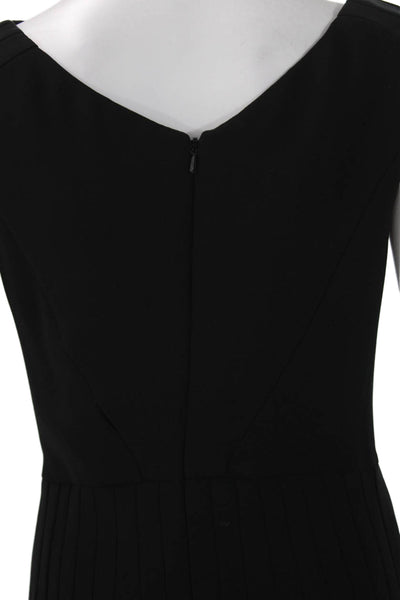Reiss Women Fit & Flare Dress Black Boat Neck Sleeveless Zip Size 6