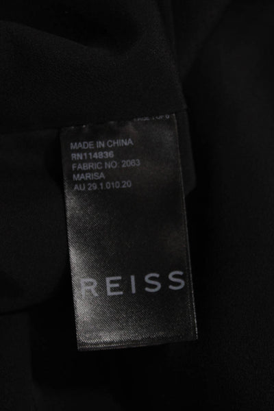 Reiss Women Fit & Flare Dress Black Boat Neck Sleeveless Zip Size 6