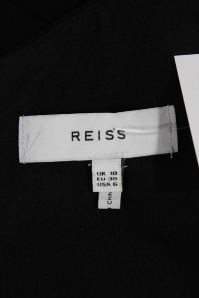 Reiss Women Fit & Flare Dress Black Boat Neck Sleeveless Zip Size 6