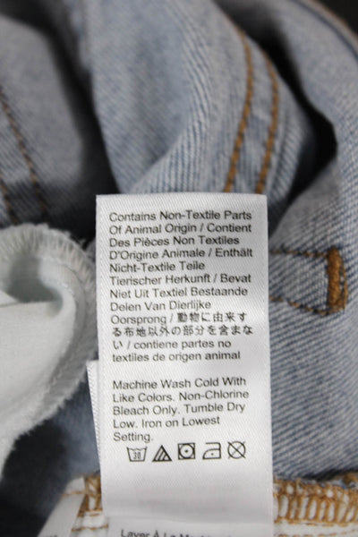 J Crew Women Wide-Leg Jeans Blue Mid Rise Button Lyocell Size 26