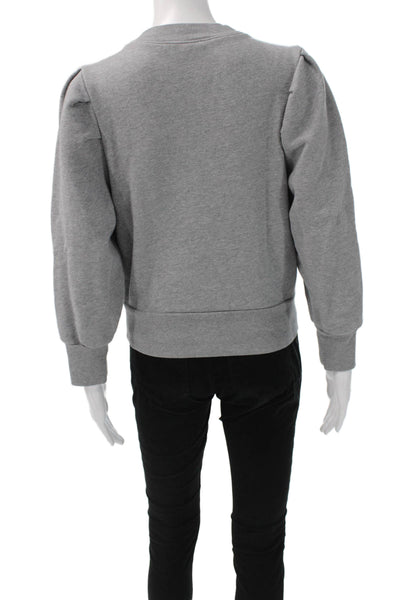 Frame Womens Pullover Sweatshirt Gray Cotton Blend Crew Neck Long Sleeve Size S