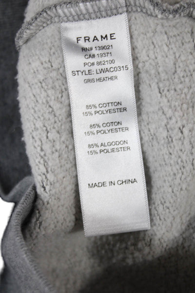 Frame Womens Pullover Sweatshirt Gray Cotton Blend Crew Neck Long Sleeve Size S