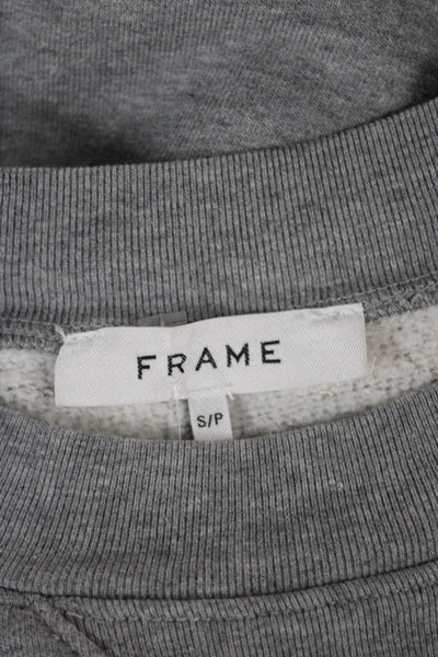 Frame Womens Pullover Sweatshirt Gray Cotton Blend Crew Neck Long Sleeve Size S