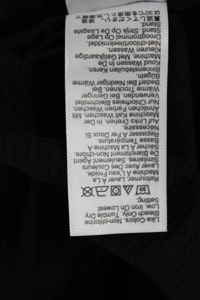 J Crew Women Basic Henley Button Long Sleeve Blouse Black Size S