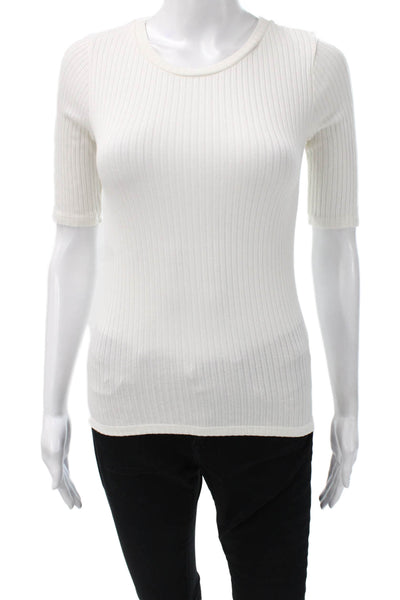 Reformation Womens Basic T-Shirt White Tencel Modal Short Sleeve Size XS