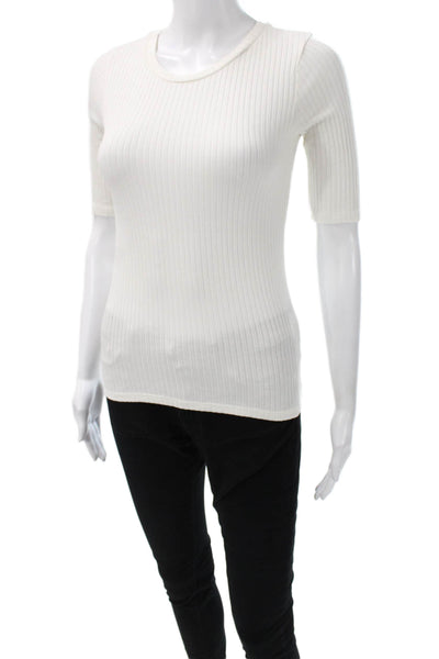 Reformation Womens Basic T-Shirt White Tencel Modal Short Sleeve Size XS