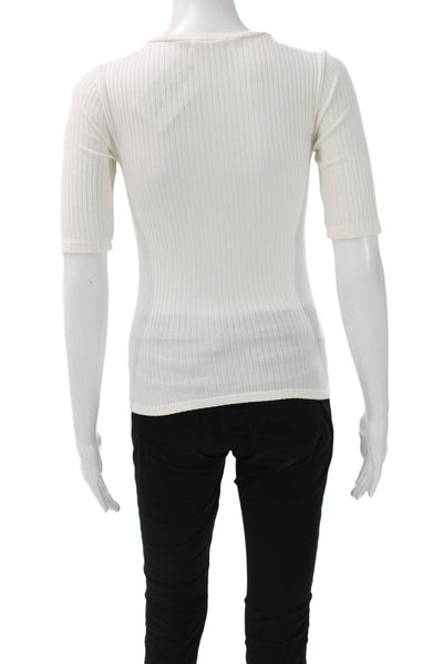 Reformation Womens Basic T-Shirt White Tencel Modal Short Sleeve Size XS