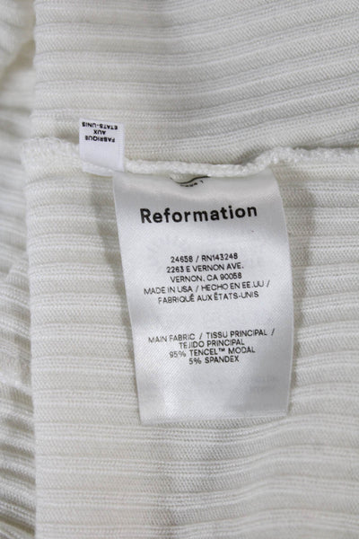 Reformation Womens Basic T-Shirt White Tencel Modal Short Sleeve Size XS