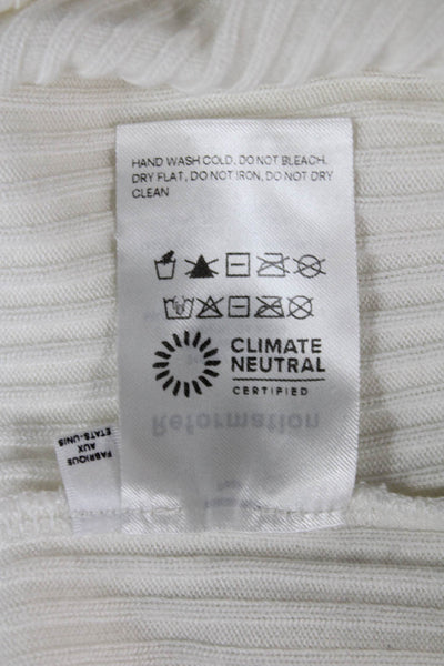 Reformation Womens Basic T-Shirt White Tencel Modal Short Sleeve Size XS