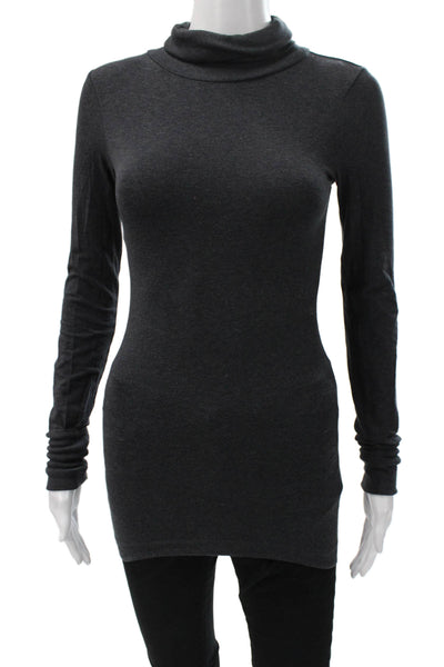 Theory Women Tunic Turtleneck Long Sleeve Gray Size PP