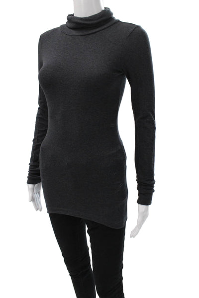 Theory Women Tunic Turtleneck Long Sleeve Gray Size PP