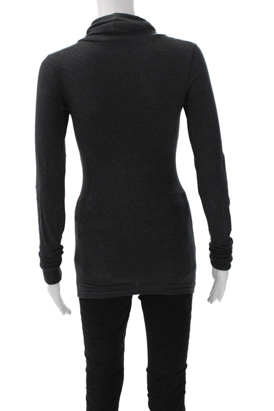 Theory Women Tunic Turtleneck Long Sleeve Gray Size PP