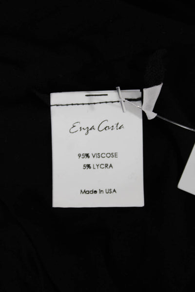 Enza Costa Women Black Viscose High Neck Sleeveless Tunic Size XS