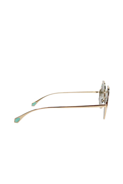Bvlgari Womens Metal Oval Frame Sunglasses Gold Turquoise 6159