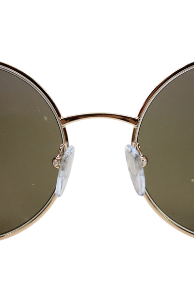 Bvlgari Womens Metal Oval Frame Sunglasses Gold Turquoise 6159