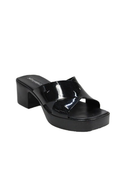 Jeffrey Campbell Womens Slide On Jelly Platform Sandals Black Size 10