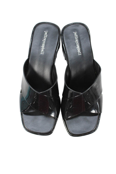 Jeffrey Campbell Womens Slide On Jelly Platform Sandals Black Size 10