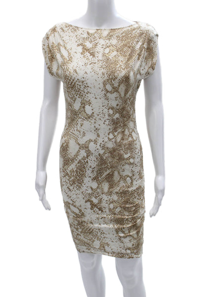 Rachel Rachel Roy Womens Bodycon Dress White Rayon Boatneck Short Sleeve Size XS