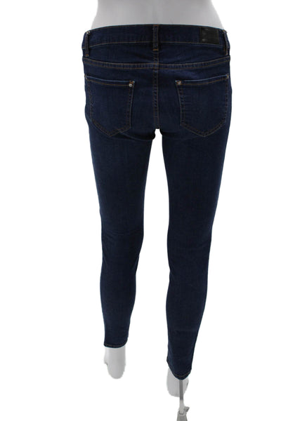 Zara Woman Women Skinny Jeans Blue Cotton Blend Low Rise Maternity Size S