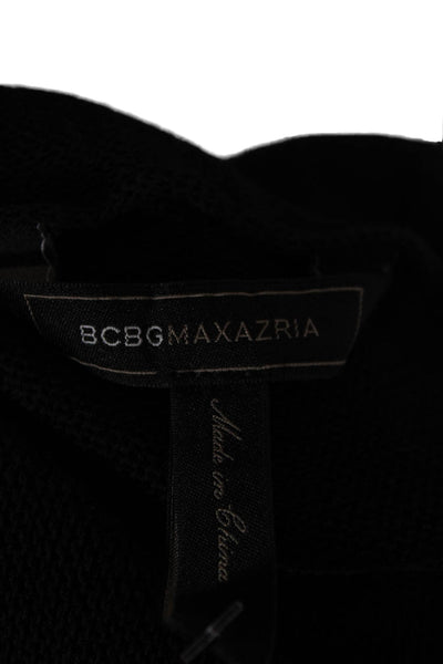 BCBG Max Azria Women Basic Tunic Sweater Black Boat Neck Long Sleeve Size S