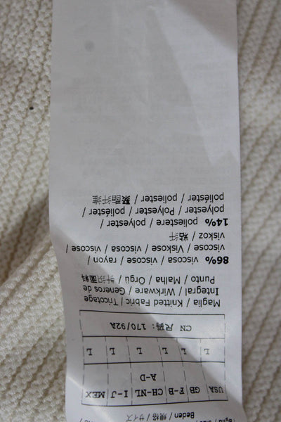 Marella Womens Ivory Viscose Boat Neck Pullover Long Sleeve Size L