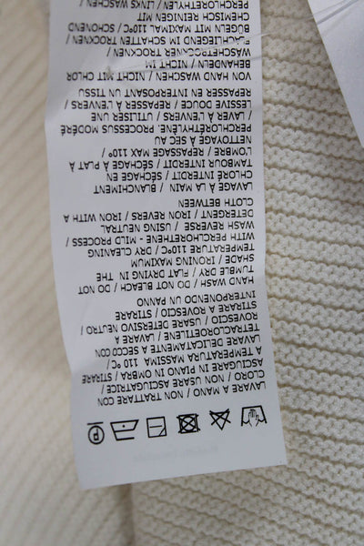 Marella Womens Ivory Viscose Boat Neck Pullover Long Sleeve Size L