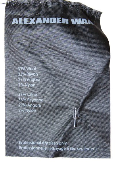 Alexander Wang Womens Full Zip Sweater Ivory Wool High Neck Long Sleeve Size S