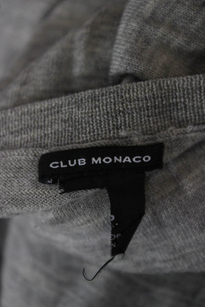 Club Monaco Womens Merino Wool V Neck Pullover Sweater Long Sleeve Gray Size S