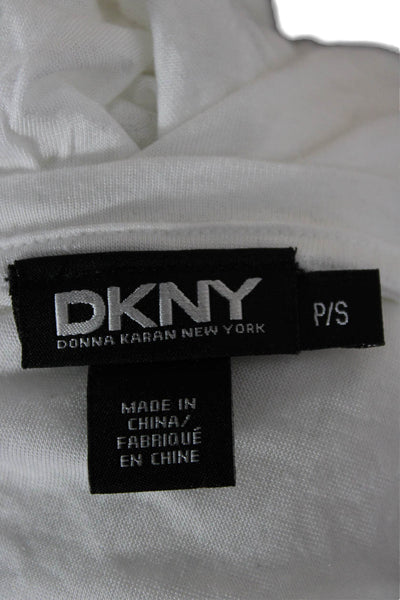 DKNY Women Tunic Scoop Neck Short Sleeve White Modal Petites Size S
