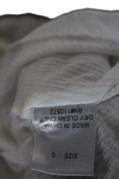 A.L.C. Women Cardigan Gray Cashmere V-Neck Check Long Sleeve Size S