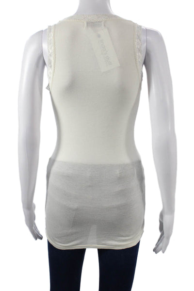 Michael Stars Women Tank V-Neck Supima Cotton Ivory Sleeveless Size One Size
