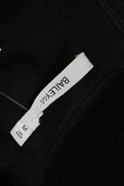 Bailey 44 Women Cropped Blouse Black Colorblock Polyester Round Neck Zip Size M