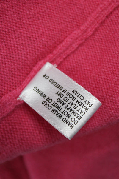 White + Warren Womens Cashmere Cowl Neck Short Sleeve Cardigan Pink Size L